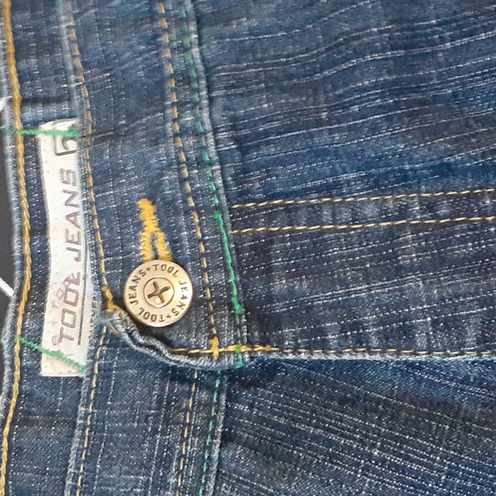 Tool Jean's, colorful checkerboard pockets,  size 44 - Picture 5 of 14